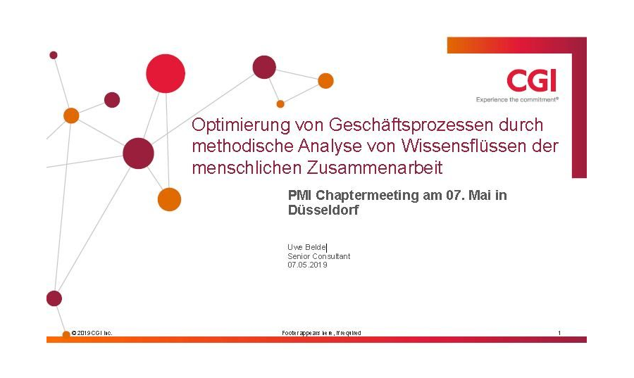 2019-05-07 - Optimierung von Geschäftsprozessen durch methodische Analyse von Wissensflüssen der menschlichen Zusammenarbeit - Uwe Belde