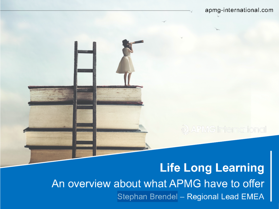 2021-11-15 - Life Long Learning, An overview about what APMG have to offer - Stephan Brendel