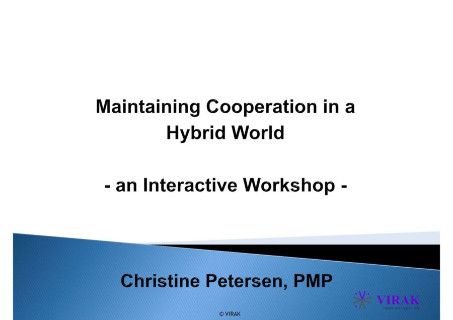 2022-10-11 - Webinar: Maintaining cooperation in a hybrid world - an interactive workshop